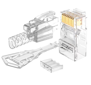 Набор из 100 прозрачных защитных колпачков для сетевых разъемов <span class=keywords><strong>RJ45</strong></span> (CAT6, CAT6A, CAT7) с функцией разгрузки кабеля, аксессуары для коннекторов - Product Image 1