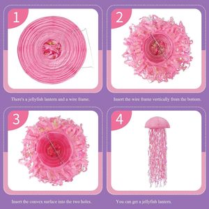 Farol de Papel Semicircular con Forma de Medusa Arcoíris, Decoración Colgante con Temática Oceánica, Degradado de Color, para Fiestas de Cumpleaños Infantiles - Product Image 3