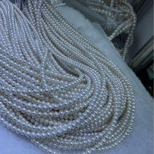 Perles blanches naturelles de 3-4 mm, chaîne entière, semi-finies, accessoires de bijoux faits à la main, vente en gros - Product Image 3