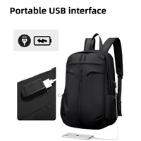 Sac à dos pour ordinateur portable léger en polyester imperméable avec port USB, fermeture éclair, logo personnalisé, écologique, unisexe, pour affaires, école, voyage