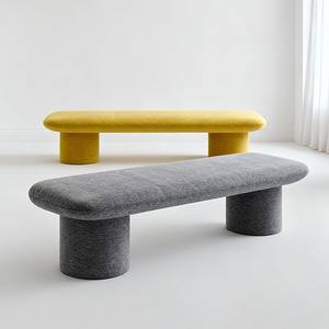 Banco Largo Moderno Minimalista de Tela, Gris, Amarillo, Naranja, Rojo, Verde, Transpirable, para Entrada, para Cambiar Zapatos - Product Image 1