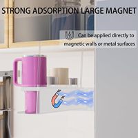Support magnétique double en fer Rewood pour bouteilles d'eau, organiseur portable pour réfrigérateur, support pour gobelets, étagère de rangement murale pour cuisine