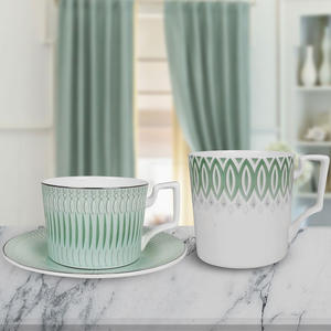 Service de vaisselle en porcelaine fine à motif végétal simple, style feuille de saule, pour hôtel, mariage, banquet - Product Image 3