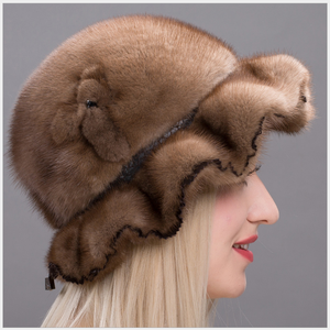 Style russe fête d'hiver femmes chapeau de fourrure de vison élégant chapeau de fourrure de sable - Product Image 3