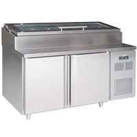 Réfrigérateur de comptoir à trois portes pour salades, pizzas, méga-bar, sandwichs, table de préparation de salades, congélateur, refroidisseur, certifié CE ETL