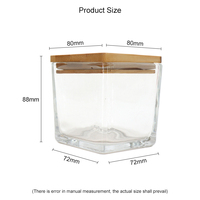 Pot à bougie carré vide clair givré de luxe personnalisé de 9oz bocaux en verre transparent de 8 oz avec couvercles en bambou pour la fabrication de bougies
