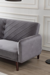 Ghế sofa giường đa năng kiểu châu Âu hiện đại, 2 chỗ ngồi, có thể điều chỉnh, chất liệu nhung, có thể chuyển đổi thành giường đơn, phù hợp cho phòng khách - Product Image 5