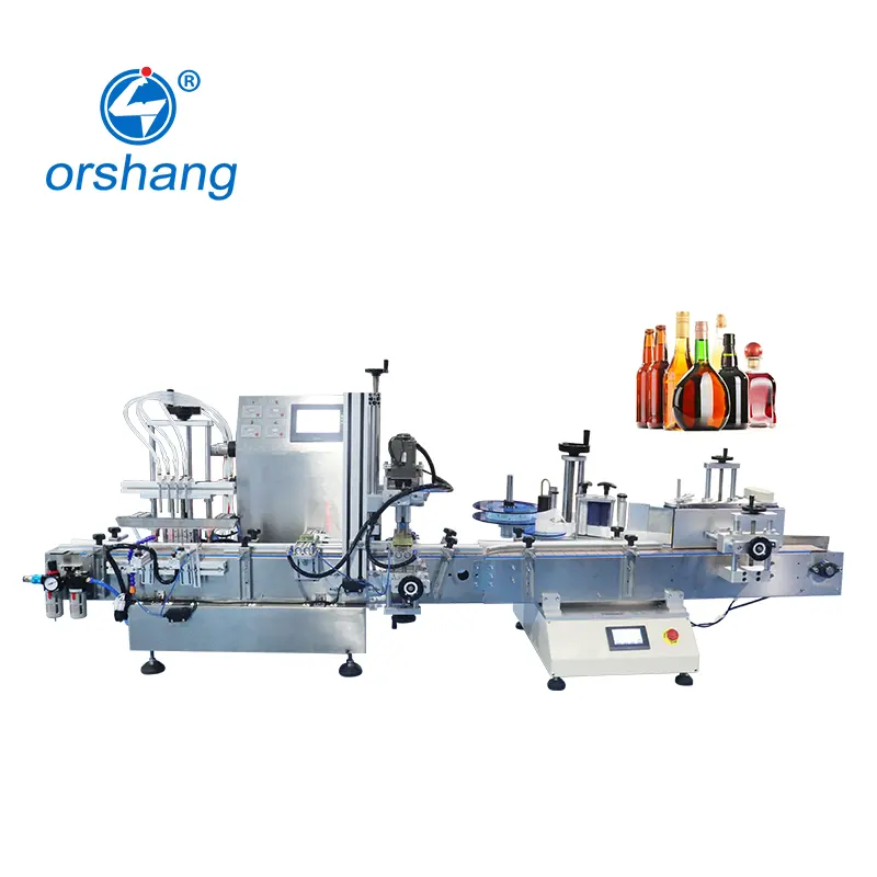 Desktop Automatic Round Square Flat Olive Oil Bottle Liquid Filling Capping and Labeling Machine Production Line