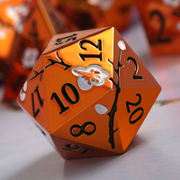 Jeu de dés D&D robuste de 7 pièces en alliage de zinc blanc et orange de 16 mm pour le jeu de table Dungeons & Dragons