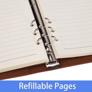 MY MOON PIE LZ 001 Custom Book Printing A5 <b>Refillable</b> Hardcover Modern Multifunction <b>Notebook</b> 100 Sheets <b>Leather</b> Lined 6-Ring - Product Image 4