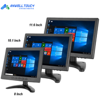 8 İnç 10.1 İnç 11.6 İnç LCD Ekran CCTV Monitör Ekranı Dokunmatik Ekran Monitör Masaüstü Endüstriyel Ekran Monitörü Standlı