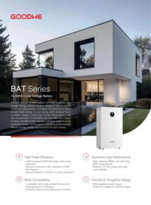 Sistema de Almacenamiento de Energía de Batería de Bajo Voltaje Dividido Goodwe BATSeries GW14.3-BAT-LV-G10 de 14.3 kWh y 51.2 V LiFePO4, Montaje en Pared, Híbrido - Product Image 4