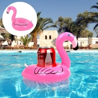 Porte-gobelet gonflable flamant rose pour fêtes au bord de la piscine et plaisir estival à la plage - Mini bouée de natation durable et mignonne