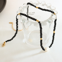 Collier tendance classique en acier inoxydable avec pendentif perle d'eau douce et perles noires pour couples, femmes, hommes – Cadeau quotidien