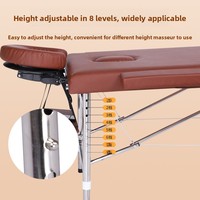 Table de massage pliable portable Chenman en acier inoxydable, hauteur réglable, avec sac de transport pour salon de beauté, spa, tatouage, thérapie