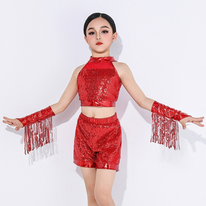 Robe de danse de salon à sequins pour enfants, idéale pour les spectacles intérieurs et extérieurs, et les fêtes - Vente en gros - Product Image 1