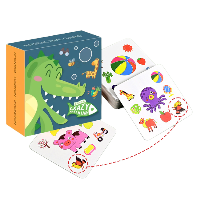 New Interactive Animal Cards Table Board Game for Kids Durable Paper ABS Crazy Match Focus Training Educational Family Playing