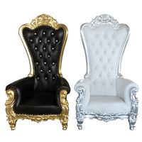 Chaise de trône noire sculptée, modèle Gold King, pour pédicure, mariage (couleurs bleu mariée et marié), table de burger, fabrication chinoise, Canada