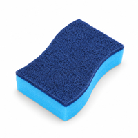 Éponge de nettoyage courbée avec couche abrasive marine et mousse douce pour la vaisselle et le nettoyage domestique