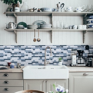 <span class=keywords><strong>Carrelage</strong></span> intelligent en <span class=keywords><strong>vinyle</strong></span> Composite poli, <span class=keywords><strong>blanc</strong></span>, bleu, gris et argent, 9 à 10 pouces, 4 pièces - Product Image 4