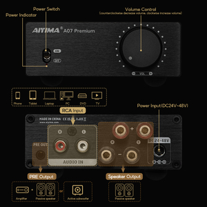 AIYIMA A07 Amplificatore Premium TPA3255 Potenza 300Wx2 Classe D Amplificatore Audio Digitale HiFi 2 Canali Stereo Amplificatori HiFi per Casa - Product Image 2