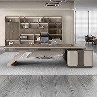 Bureau de direction de luxe combiné, table de bureau moderne pour directeur/chef/président, table de patron simple