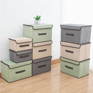 Large Wicker Storage Box Basket Cube Foldable Baskets Non-Woven Box Cotton Covered Storage Box Shoe Bag