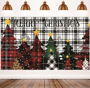 בד פוליאסטר תליית פוסטר פוסטר קיר מגילה חג המולד עיצוב רקע באנר - Product Image 3