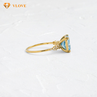 Bijoux en diamant bleu cultivé en laboratoire, bague en diamant CVD bleu clair cultivé en laboratoire, bague de fiançailles et de mariage en diamant CVD bleu fantaisie cultivé en laboratoire