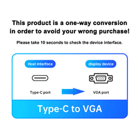 Adaptateur USB-C vers VGA pour ordinateur portable MacBook - Conversion Thunderbolt 3 1080P 60Hz