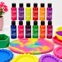 TIMESRUI Pigment de Jesmonite à Haute Concentration, Colorant Fluorescent à Base d'Eau, Non-Décolorant pour Résine Aquatique et Ciment