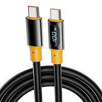 Cable de Datos de 2 Metros con Pantalla Digital LED en Tiempo Real, Carga Súper Rápida de 100W 5A Tipo-C para Teléfonos Móviles y Computadoras