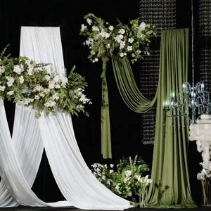 Style chinois salle de mariage scène plafond flottant Tulle rideau décoration tissu élastique décorations de mariage avec mariage Tulle - Product Image 1