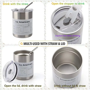 Tasse Thermos Portable en Acier Inoxydable 304, Mug à Café Isotherme Anti-fuite avec Paille, Bouteille d'Eau Isolée, Vaisselle de Boisson - Product Image 5
