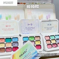 Nine Grid No Wipe Nail Pat on Gel Saturated Solid Color Blush Gradient Pigment Gel untuk DIY Nail Art Manicure