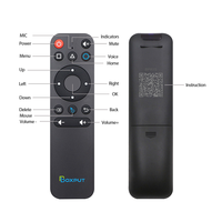 Télécommande BPR1S BOXPUT Bluetooth avec code d'apprentissage, gyroscope, commande vocale pour TV Box, Fire Stick, Air Mouse, 4 boutons, matériau ABS