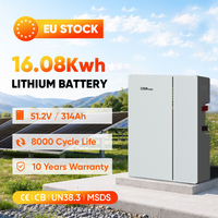 Batterie DAH Solar LiFePO4 51.2V 16kWh Murale Modulaire Prête pour 16 Connexions Parallèles Stock Disponible NL Rotterdam SI Koper Pack de Batteries 48V