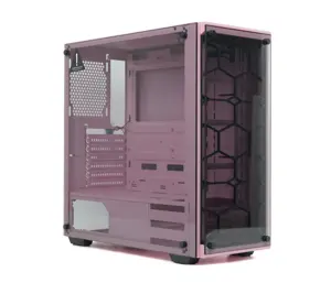 粉色漂浮玻璃面板电脑外壳