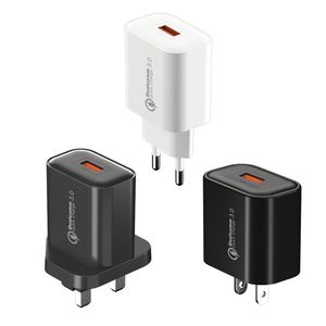 อะแดปเตอร์ชาร์จไฟ QC3.0 แบบเสียบผนัง หัวปลั๊ก EU US UK 9V 2A 18W ชาร์จเร็ว สำหรับโทรศัพท์มือถือทุกรุ่น - Product Image 1
