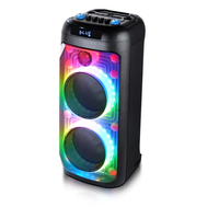 Système audio portable avec deux haut-parleurs de 8 pouces, Hifi, LED RGB, micro sans fil, multi-connexion, 60W, pour fêtes en plein air