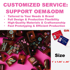 Ensemble <span class=keywords><strong>de</strong></span> Mahjong <span class=keywords><strong>de</strong></span> Luxe Pliable et Portable, Tuiles en Acrylique, Série Joy, Précommande, Design Woodlands_Mahjong_Society, Durable, pour Casino/Fête - Product Image 1