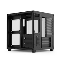 Boîtier de jeu pour ordinateur de bureau Micro ATX vertical, petit, avec panneau latéral en verre transparent