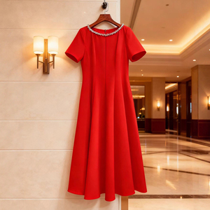 green emerald velvet dress Blushing Elegance: Lady Christmas Party Dress with Big Bow Detail main image 1