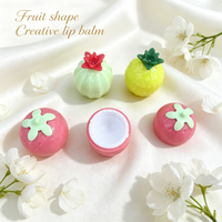 Creatief ontwerp kinderlippenbalsem ronde fruitvorm op voorraad 4-5g draagbare verpakking