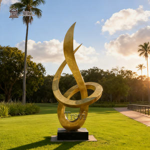 TREVI Custom Modern Art Statues Gold Stainless Steel <strong>Abstract</strong> <strong>Sculpture</strong> for Public Places Decoration - Product Image 5