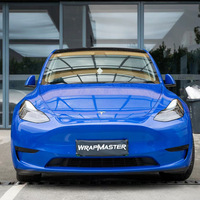 WRAPMASTER 1,52*17m PET Macaron piedra preciosa azul PVC vehículo vinilo envoltura autoadhesiva CAMBIO DE Color para carrocería de coche