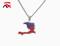Collier pendentif carte d'Haïti en promotion pour femmes et hommes, bijoux plaqués or, colliers drapeau et carte du pays pour cadeau