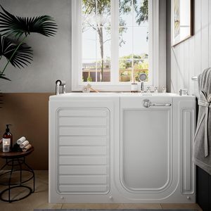<span class=keywords><strong>Baignoire</strong></span> balnéo rectangulaire en acrylique avec 25 jets <span class=keywords><strong>de</strong></span> massage chauffants, porte battante vers l'extérieur, vidange à droite, pour seniors - Product Image 2