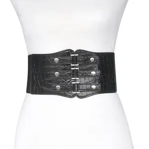 cinghia di stile coreano del corpo Suppliers-Cintura elastica per corsetto a corpo largo in vita PU femminile di alta qualità per accessori per cappotti da donna