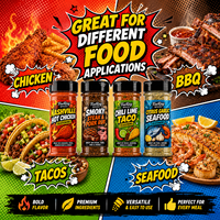 Ensemble d'assaisonnements quatre bouteilles OEM ODM, mélange d'épices personnalisé pour poulet, steak, tacos et fruits de mer